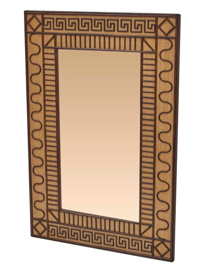 Alexandra Rattan Mirror in Brown by Permanent Resident