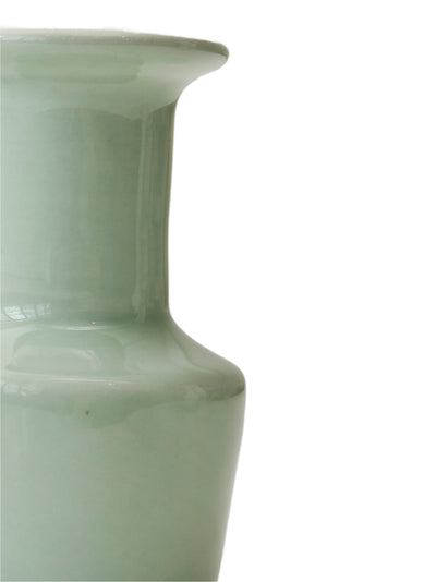 Pair of Vintage Chinese Ceramic Celadon Bud Vases