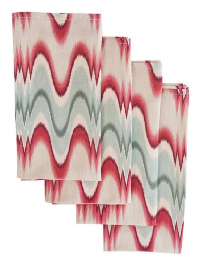 Aurora Set of Four Flamestitch Christmas Napkins in Festive by Permanent Resident