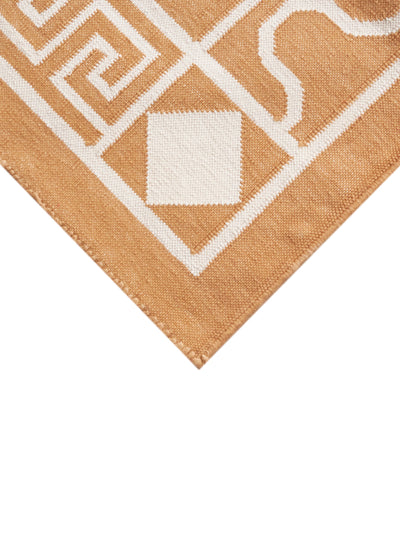 Cotton Dhurrie Logo Rug 10x14 in Caramel by Permanent Resident