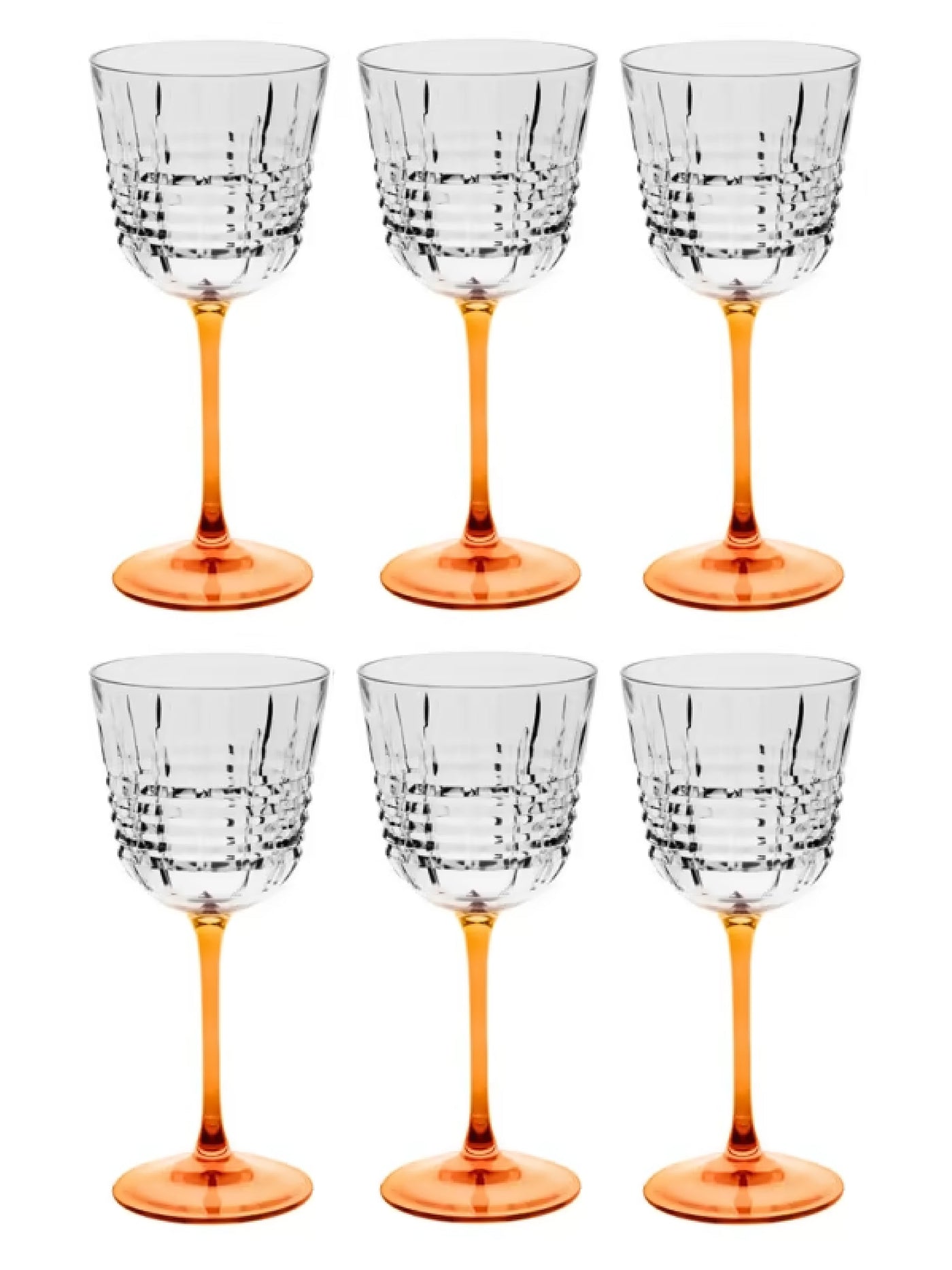 Incontro Stem Wine Glasses Set in Amber by Creart