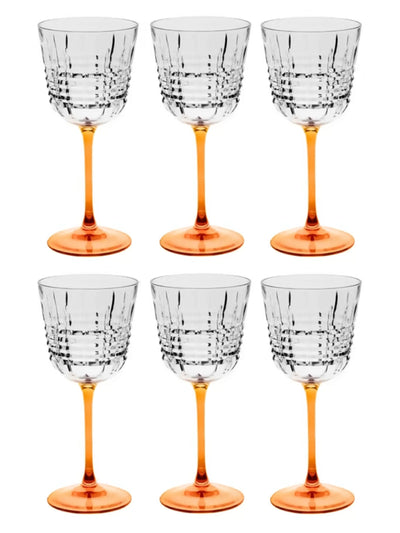 Incontro Stem Wine Glasses Set in Amber by Creart
