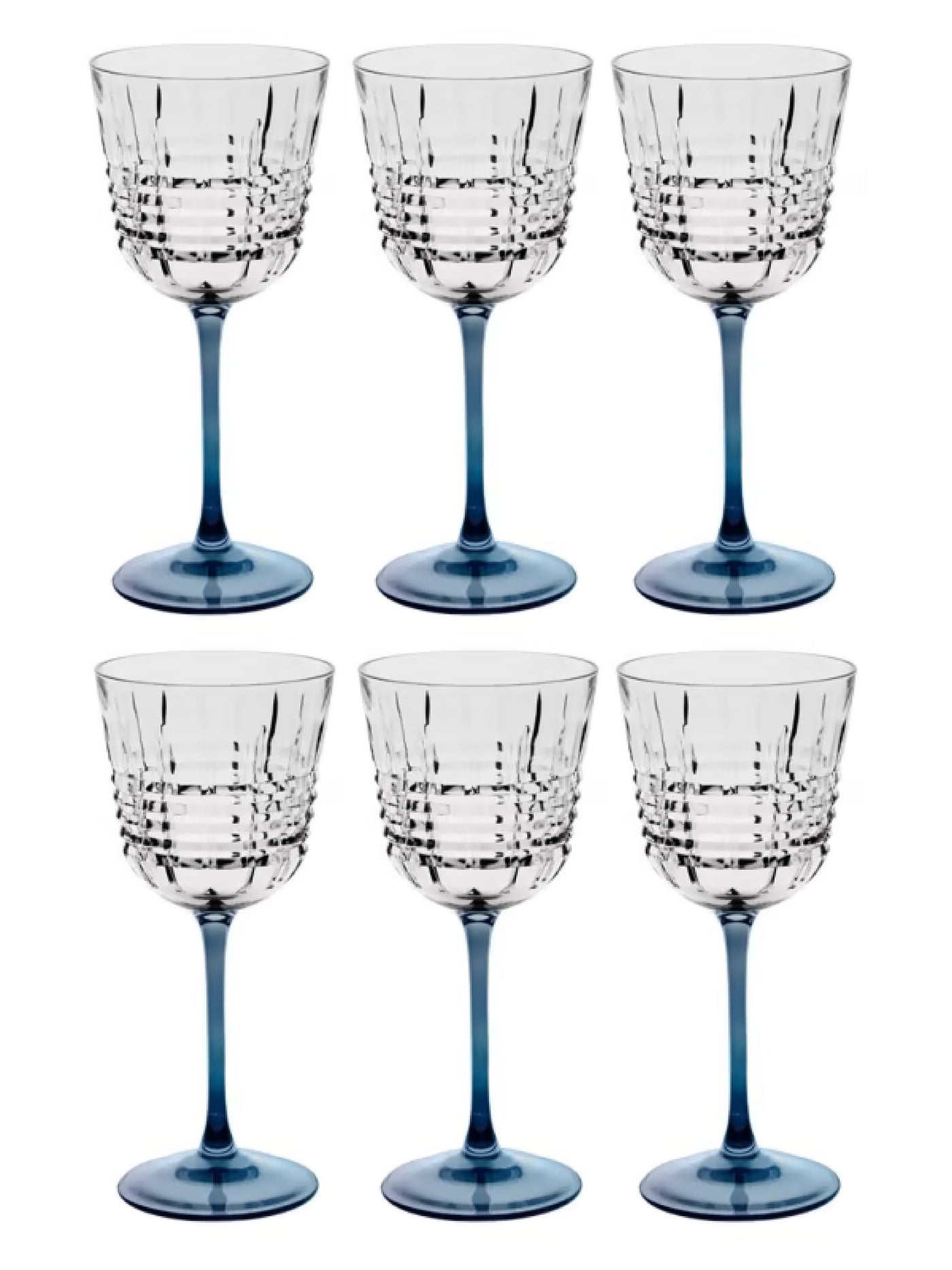 Incontro Stem Wine Glasses Set in Blue by Creart