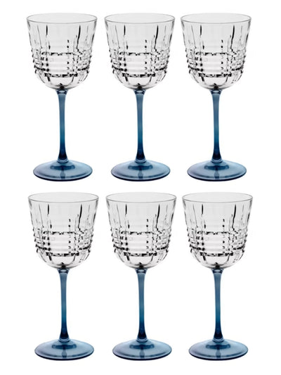 Incontro Stem Wine Glasses Set in Blue by Creart