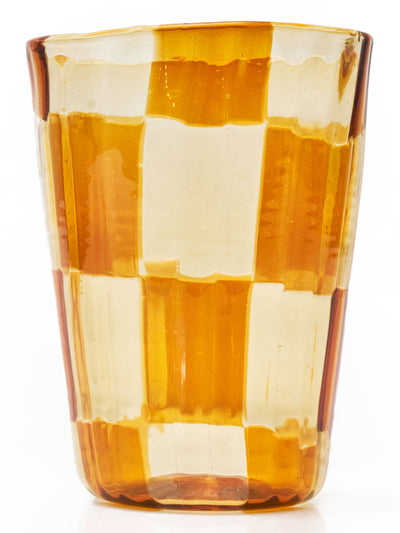 Gambit Checkered Murano Glass Set in Amber by Permanent Resident