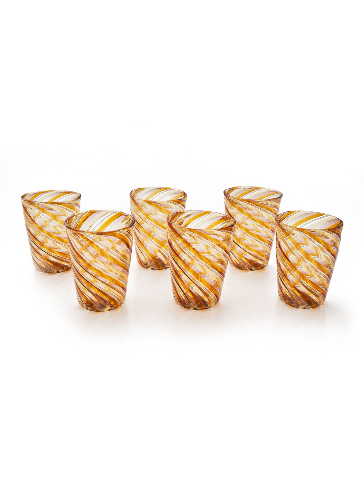 Lolli Swirl Murano Glass Set in Amber by Permanent Resident