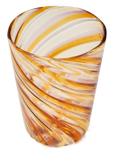 Lolli Swirl Murano Glass Set in Amber by Permanent Resident