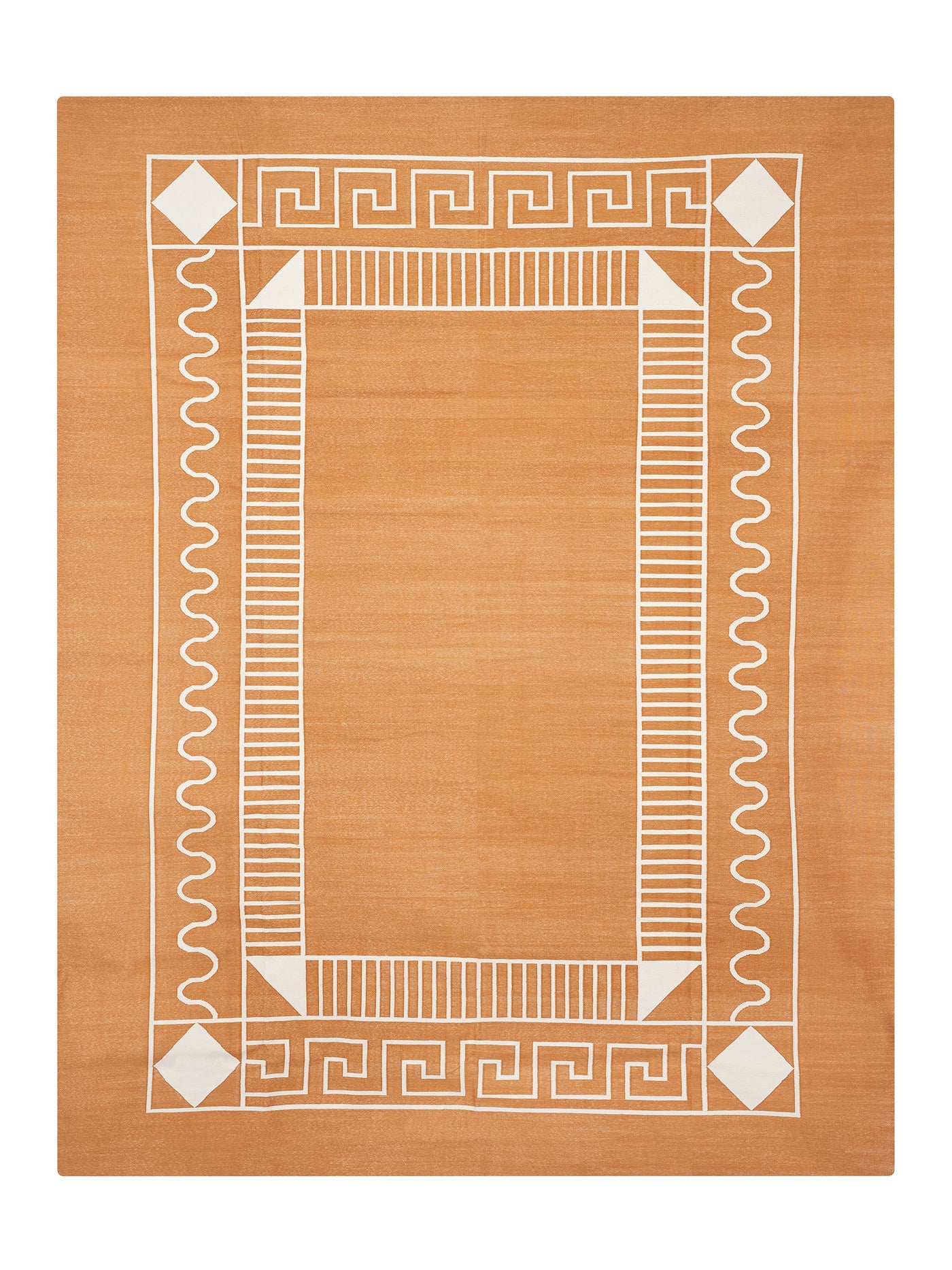Cotton Dhurrie Logo Rug 10x14 in Caramel by Permanent Resident