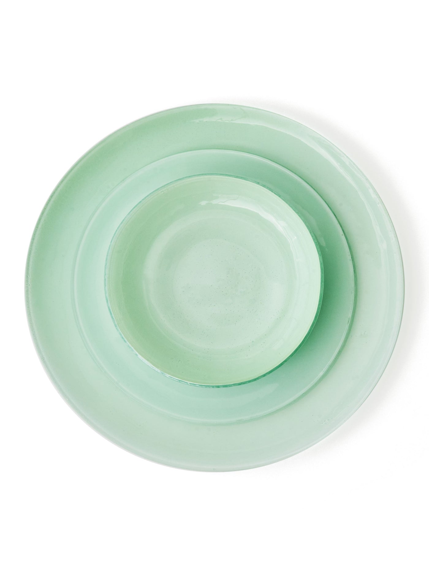 Handmade Glass Dinnerware in Mint by Caju Collective