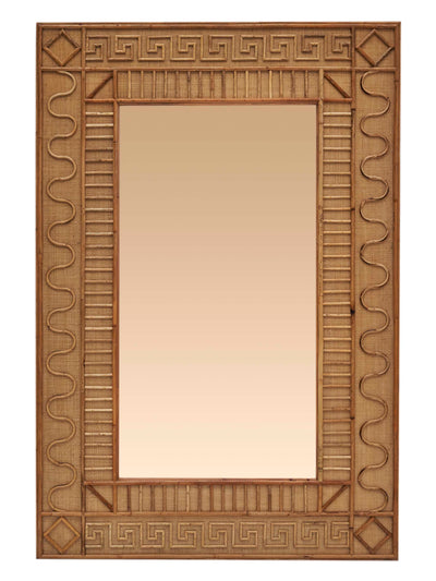 Alexandra Rattan Mirror in Natural by Permanent Resident