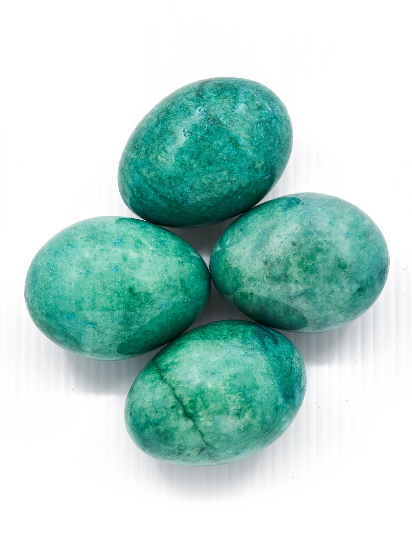 Set of Four Decorative Onyx Eggs in Green by Permanent Resident
