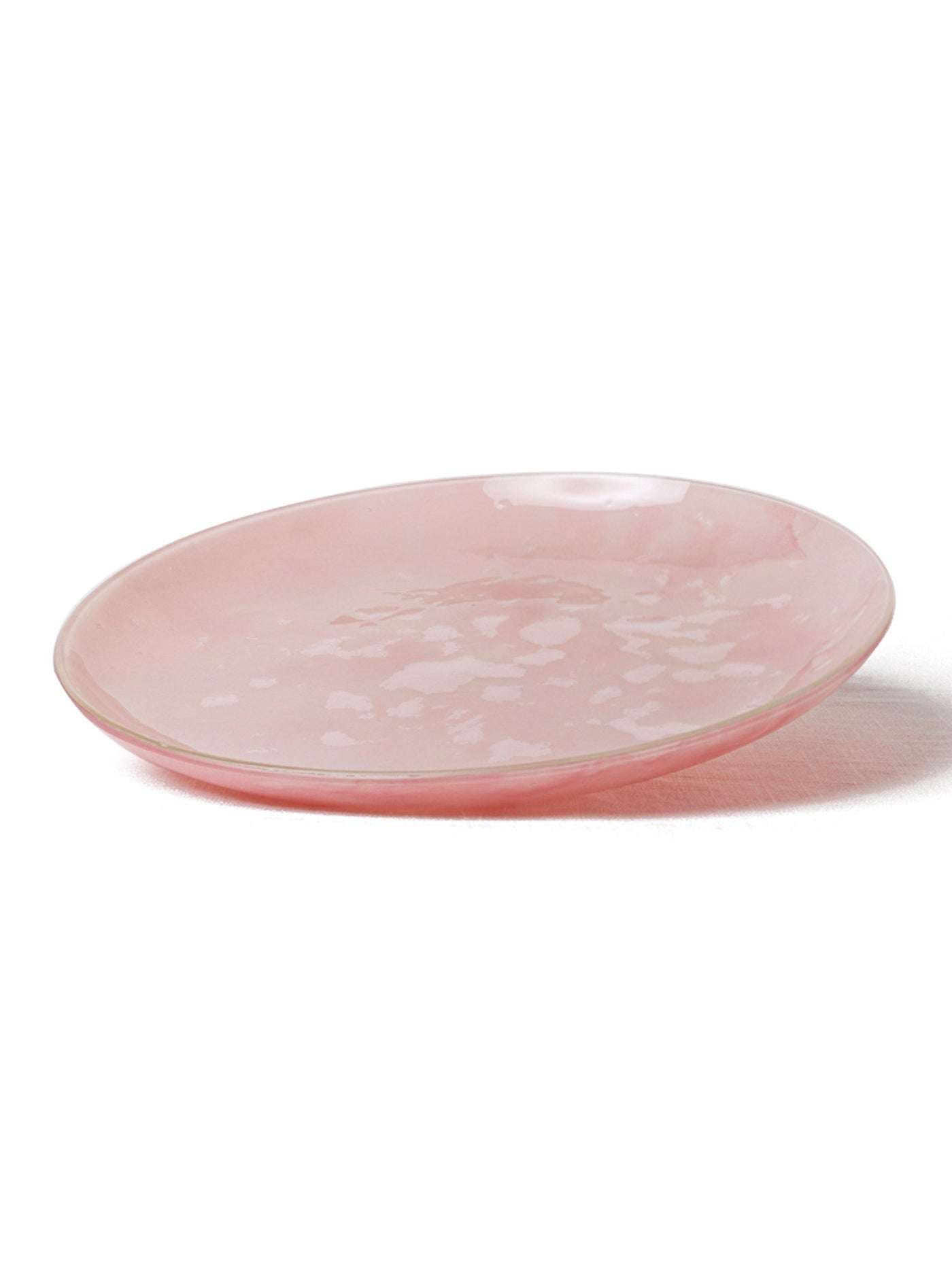 Handmade Glass Salad/Dessert Plate in Rose by Caju Collective