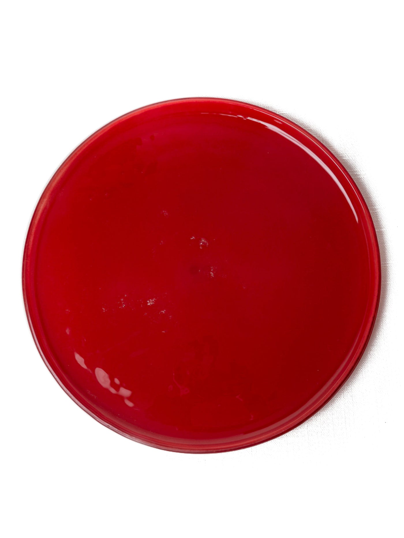 Handmade Glass Salad/Dessert Plate in Red by Caju Collective