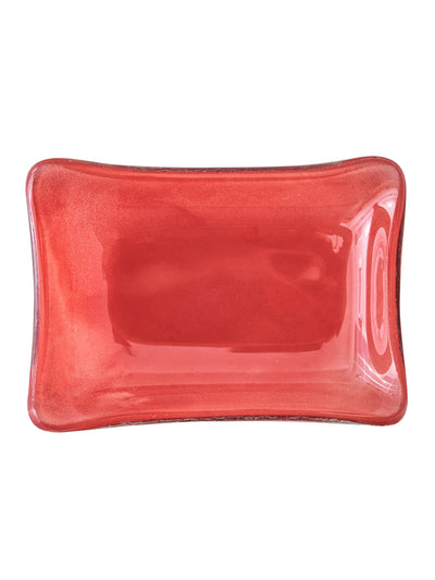 Handmade Glass Soy Sauce Dish in Red by Caju Collective