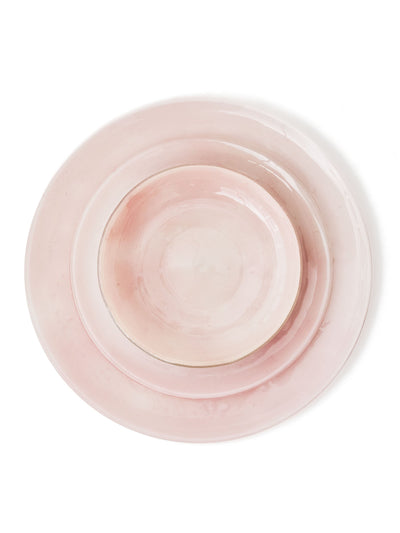 Handmade Glass Dinnerware in Rose by Caju Collective