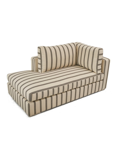 Corner Chaise in Brown Stripe