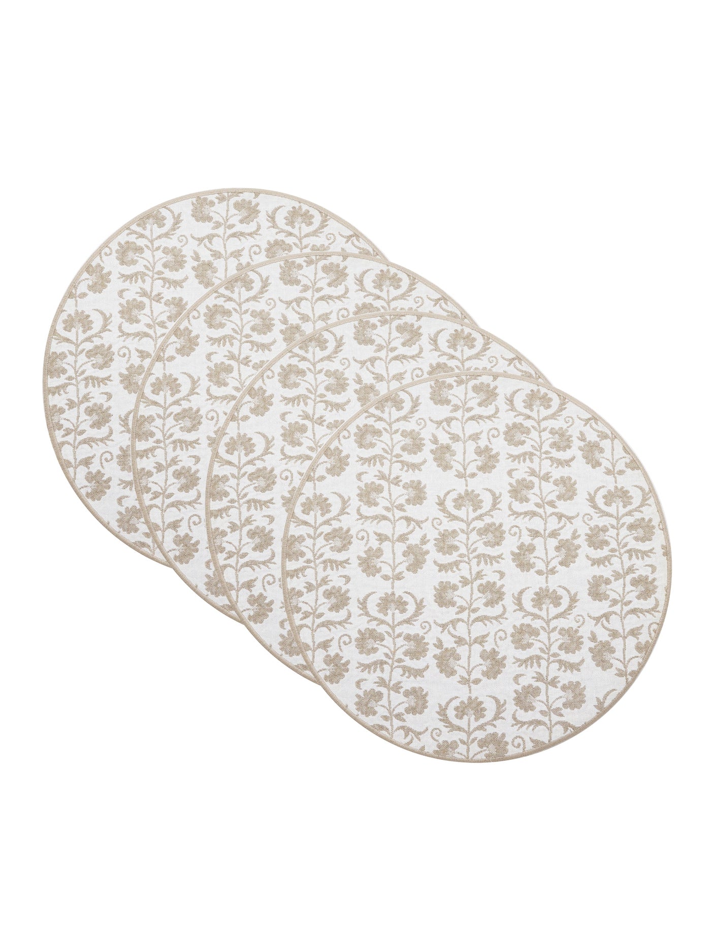 Italian Reversible Suzani Placemat Set in Ecru by Permanent Resident