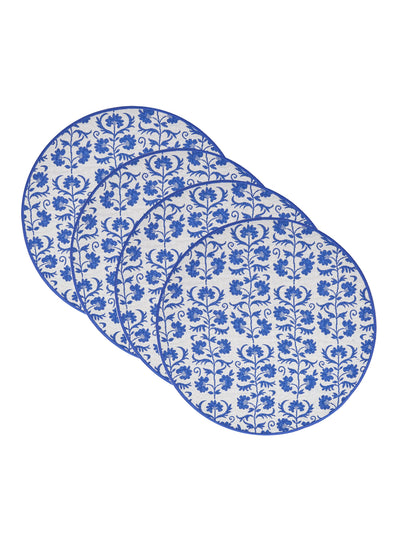 Italian Reversible Suzani Placemat Set in Blue by Permanent Resident