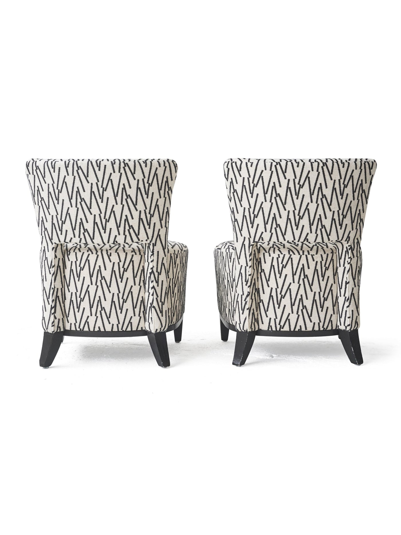 Pair of Low Chairs in Black & White from The Upper House in Larsen Fabric