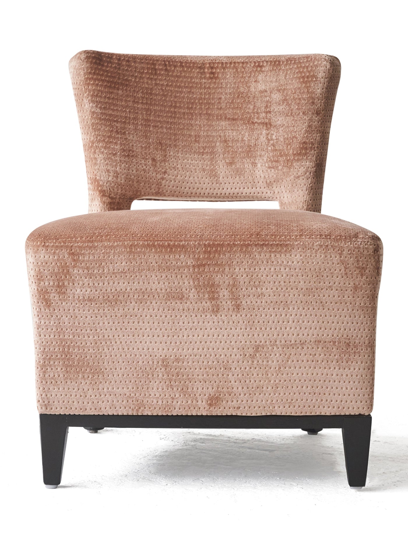 Pair of Low Chairs in Blush Velvet from The Upper House
