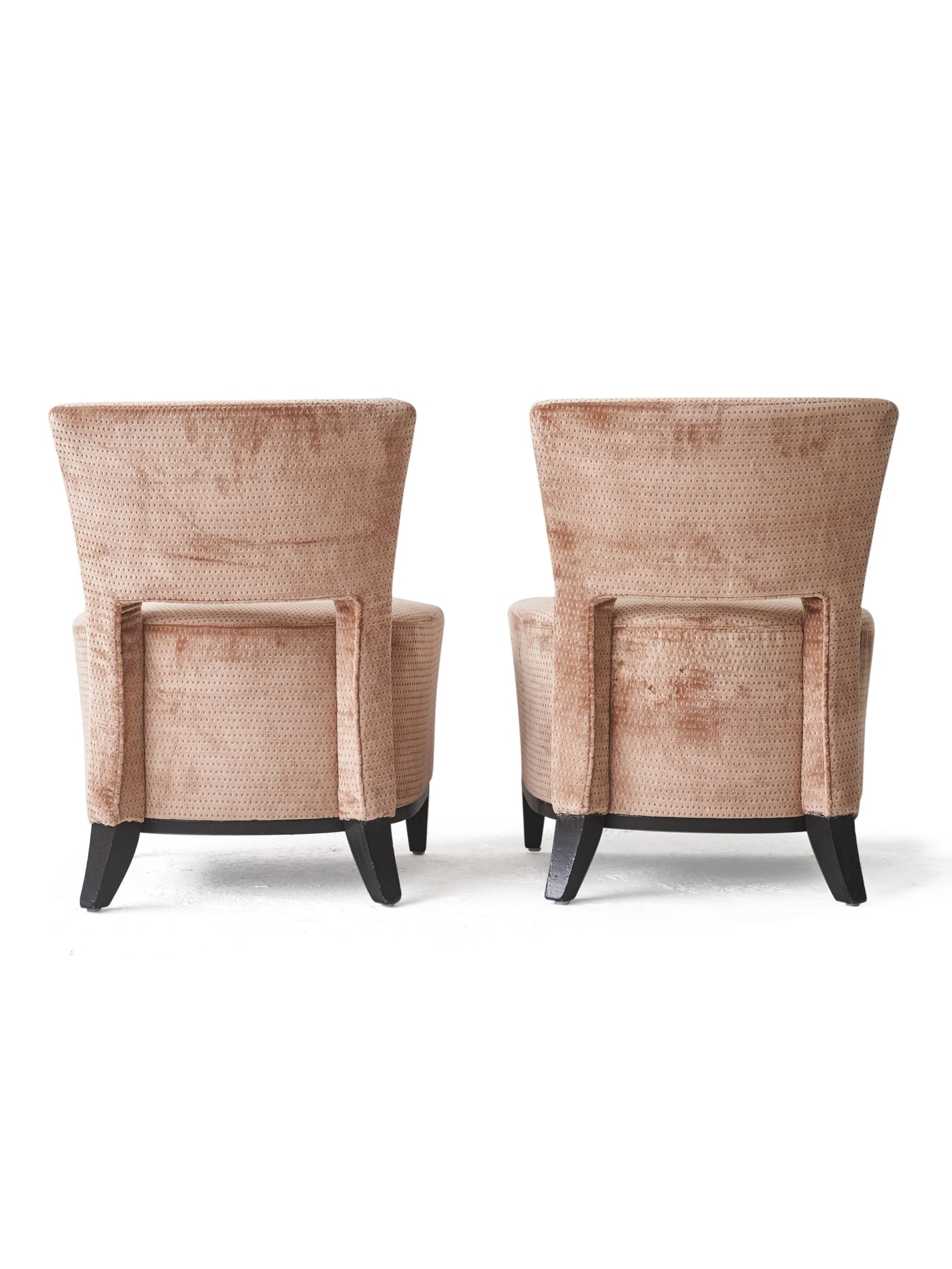 Pair of Low Chairs in Blush Velvet from The Upper House