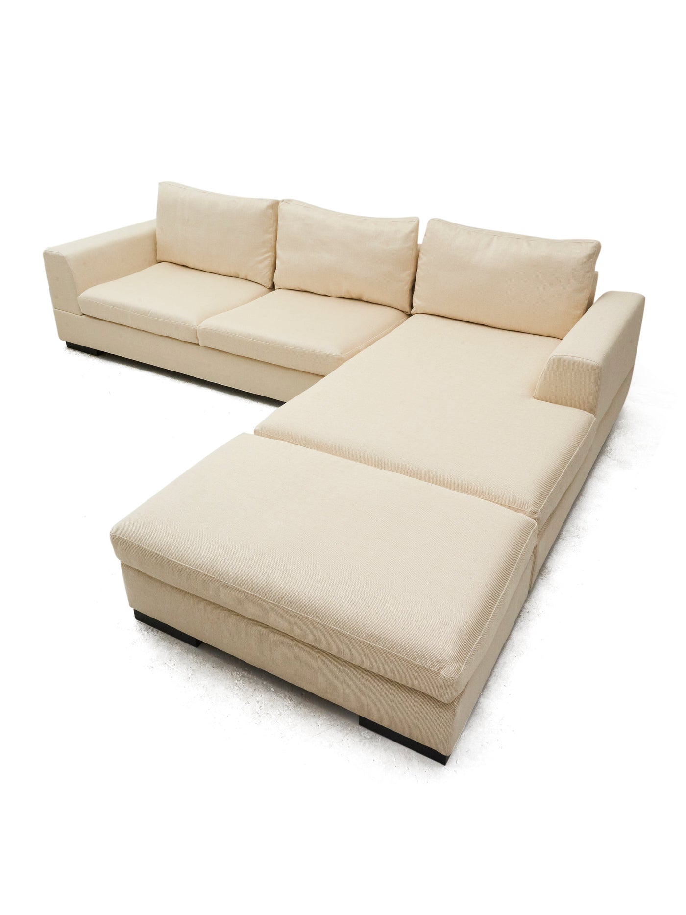 L-Shaped Sectional Sofa and Ottoman in Neutral